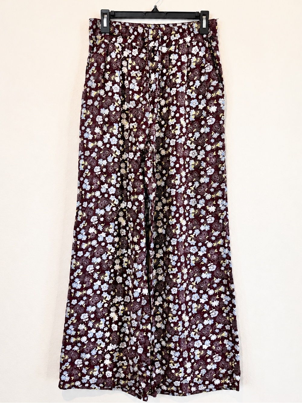 BP. Floral Wide Leg Pants Medium Brown Whimsigoth 90s Indie Palazzo Pull On J09